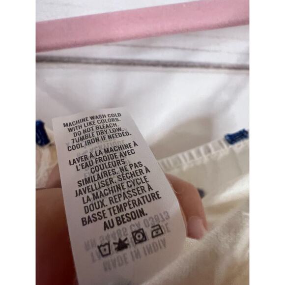 aerie romper ivory blue with tassels size med comfy cozy easy - Picture 3 of 8